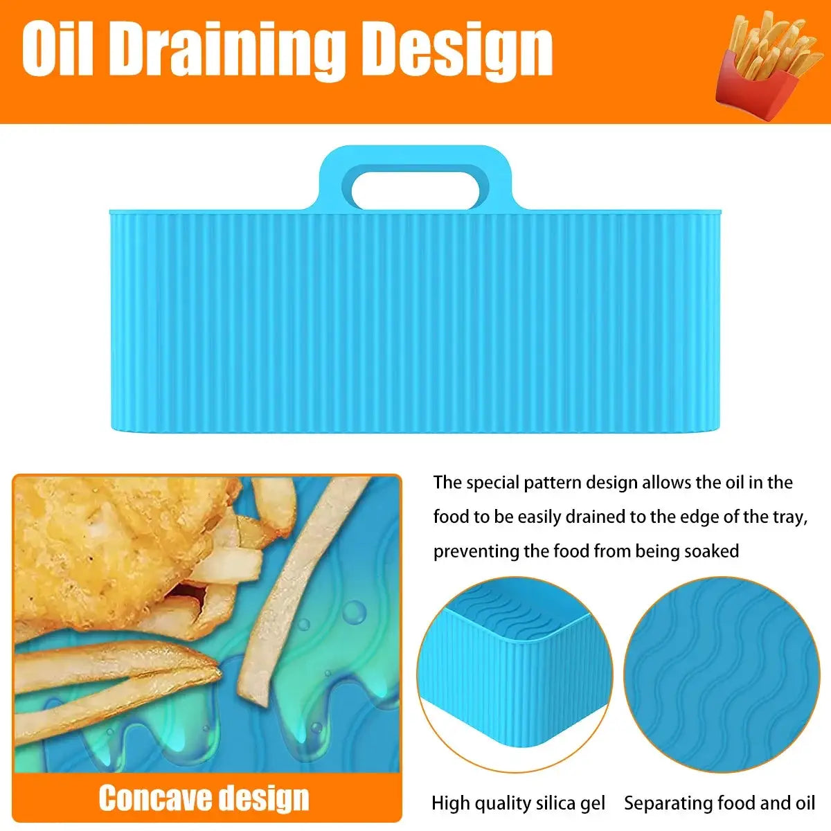 Air Fryer Silicone Liner | Ninja Dual Compatible | Food-Grade Silicone | 2 Pack