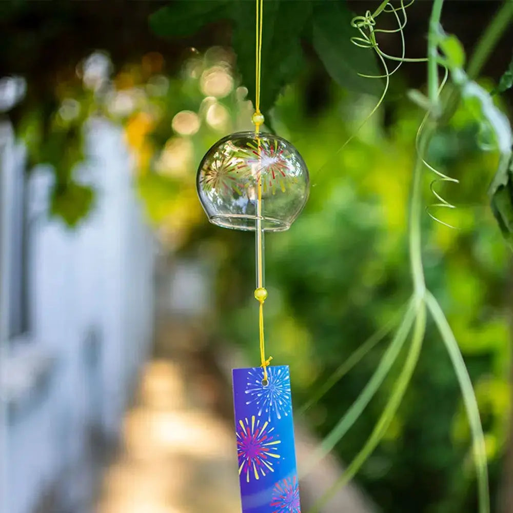 1Pcs Creative Wind Bell Japan Wind Chimes Handmade Glass Furin Spa Japanese Room Decor Garden Pendant Kitchen Office Home Decor from PriceLows™