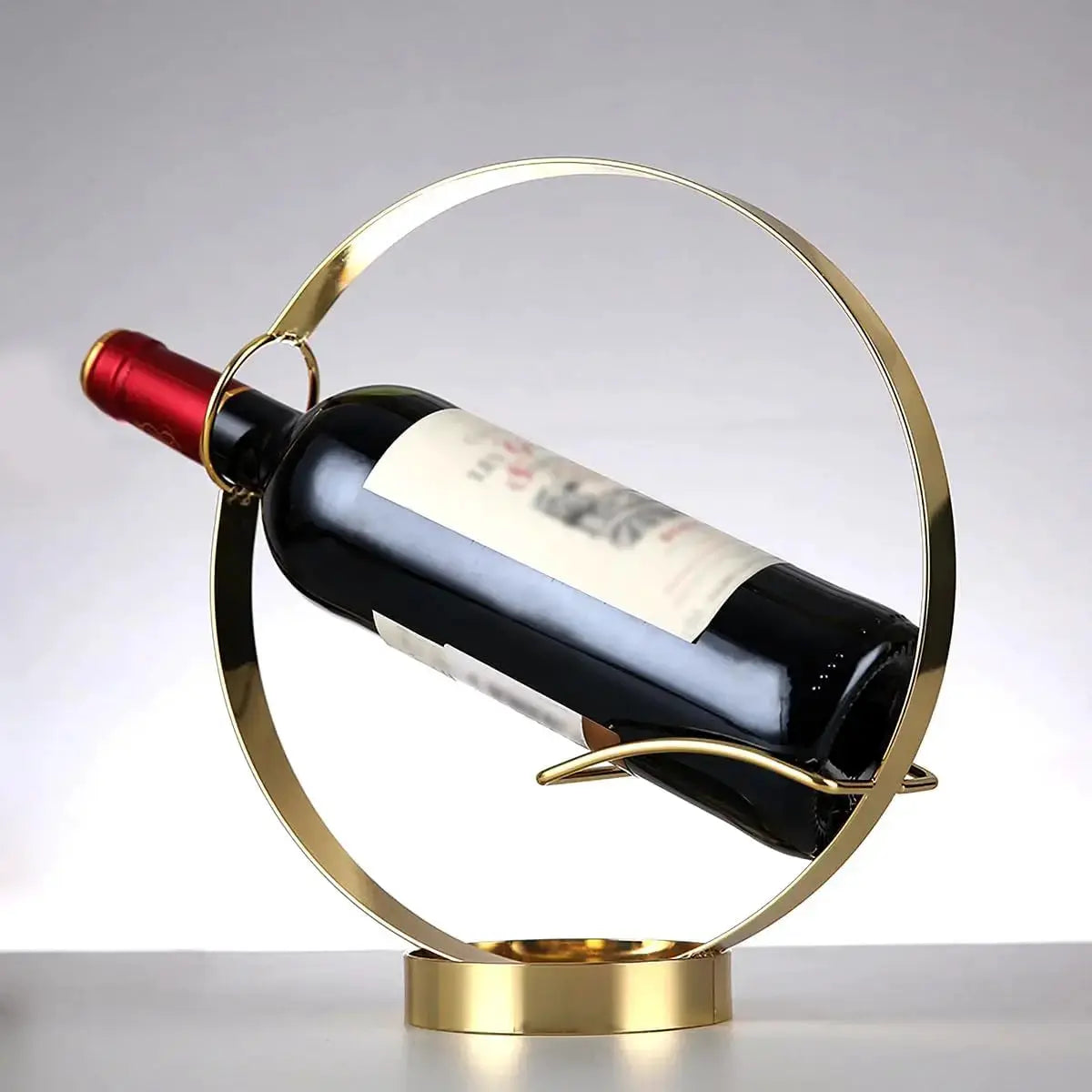 Gold Wine Bottle Holder Single Display Stand Freestanding Wine Rack Kitchen Table Decor Artistic Home Crafts Coffee Bar Barware Wine Lover Gift from PriceLows™