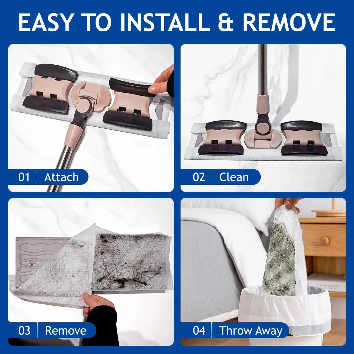 JINYUDOME Disposable Electrostatic Dust Mop Pads 9.8x16.5in High-Efficiency Swiffer Wet/Dry Mop Floor Cleaning Cloth for Home from PriceLows™