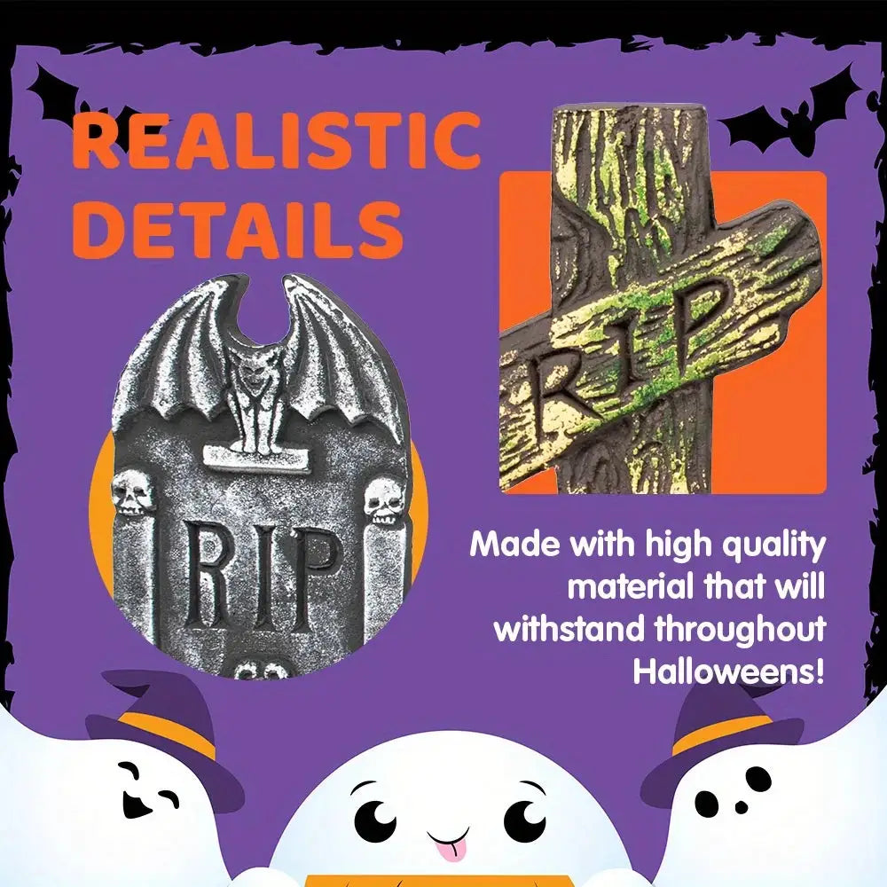 Halloween Tombstones | 17 Inch Tall | Foam Material | Set Of 5