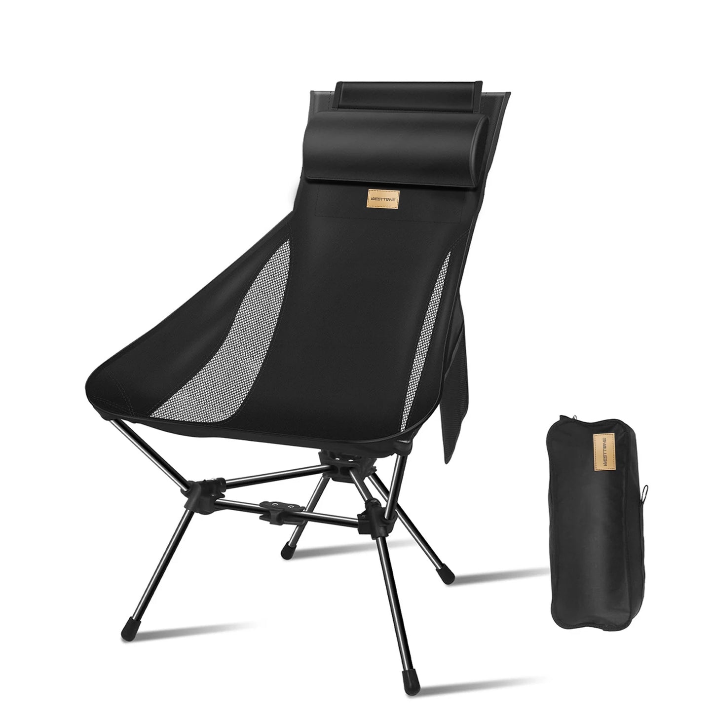 Camping Chair | Lightweight Folding | High Back With Head Support | One Size