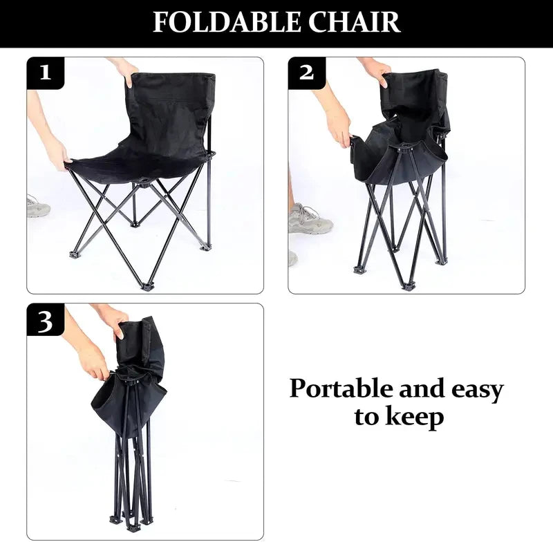 Outdoor Foldable Chair | Oxford Cloth Seat | Side Pocket | 12x60cm