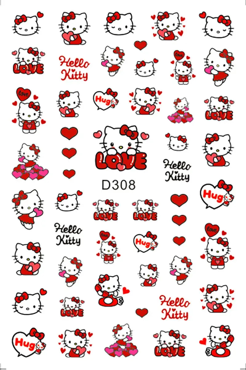 1PCS Cartoon Kawaii Pokémon Nail Stickers 3D Sanrio Hello Kitty Stickers For Nails Nails Accesories Anime Kuromi Nail Supplies from PriceLows™