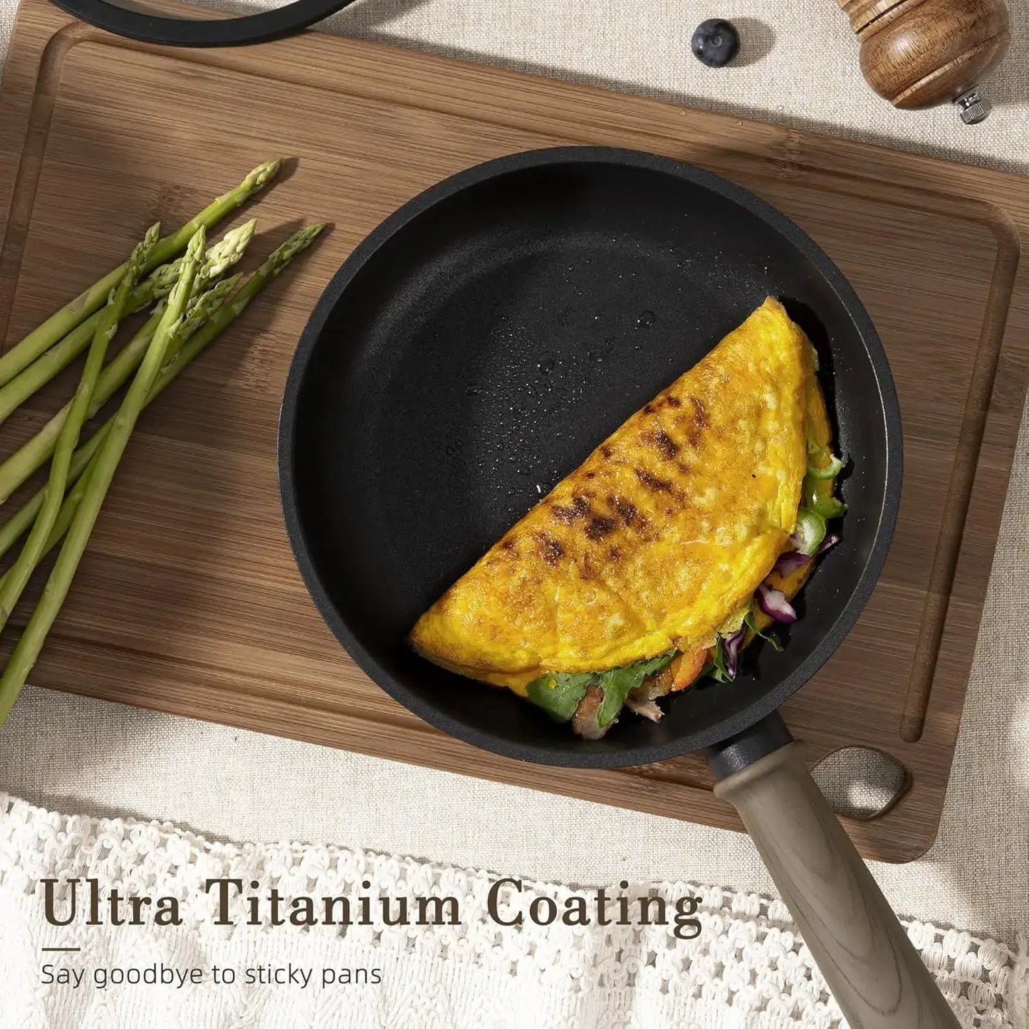 19 Piece Nonstick Pots and Pans Set, Titanium Induction Cookware, PFAS Free, Healthy Kitchen Cooking Set with Frying Pans from PriceLows™