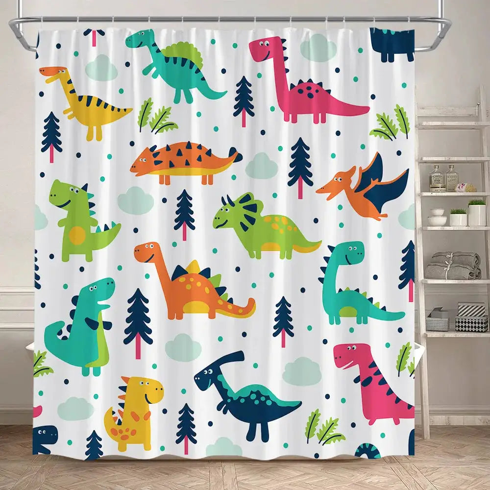 Funny Cartoon Bathing Cats Shower Curtains Cute Animals Pet Cat Kids Bath Curtain Polyester Children Bathroom Decor with Hooks from PriceLows™