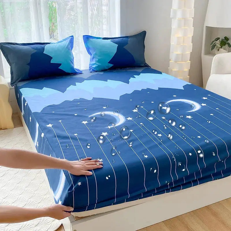 1pc Waterproof Fitted Bed Sheets Cartoon Style Single Bed Cover for Kids Queen/King sabanas cama matrimonial(without pillowcase) from PriceLows™