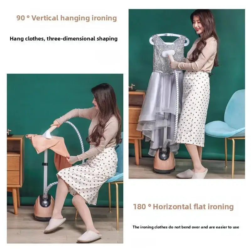 Portable Double Rod Steam Iron | Hand Held Clothes Steamer | Fast Heat Vertical Hanging
