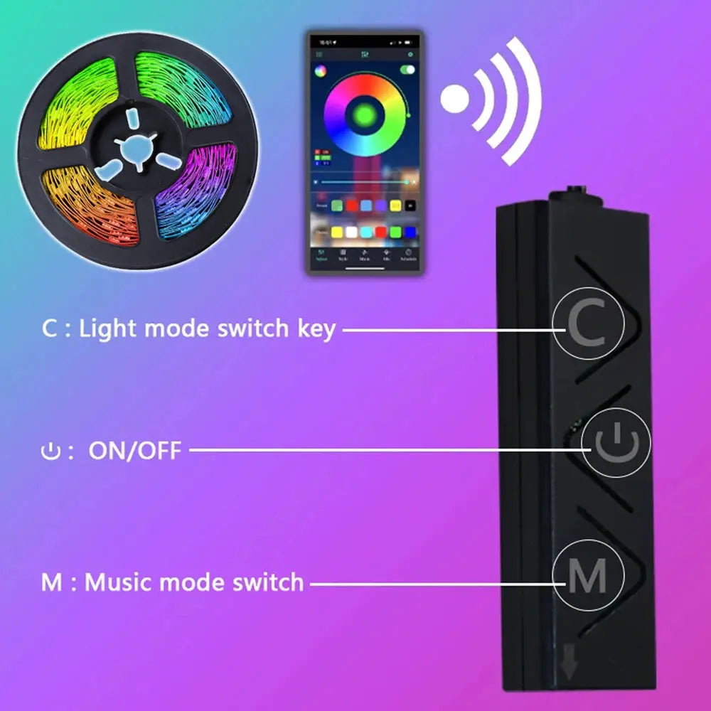 RGB USB 5V LED Strip Lights Tape Flexible Diode Lamp Color Changing App Control TV Backlight LED Lights Room Decoration Lighting from PriceLows™