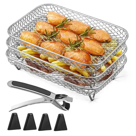 Air Fryer Rack | Ninja Dual Air Fryer Accessory | Stackable Stainless Steel