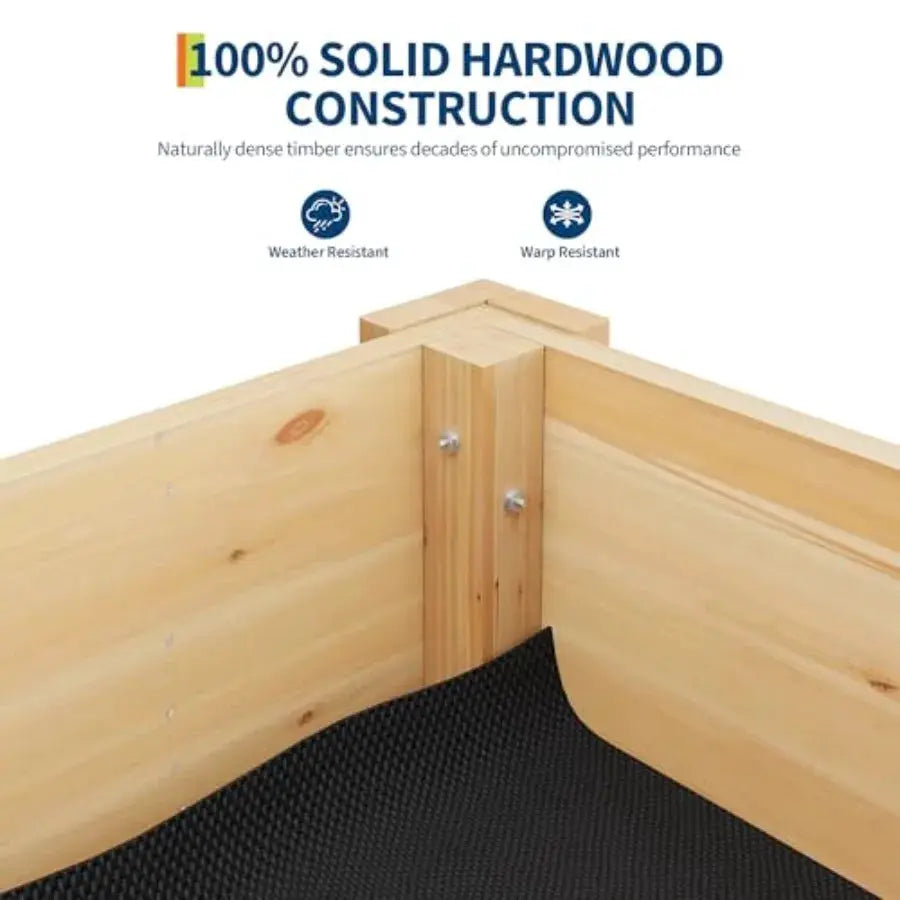 47x30x22 Inch Raised Garden Bed with Legs and Hooks Elevated Wood Planter Box Stand 4x2.5x1.8 Ft for Vegetables and Herbs Outdo from PriceLows™