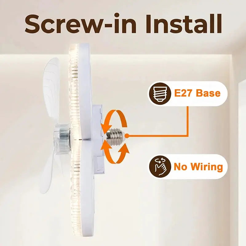 LED Ceiling Fan With Light | 30cm | 48W Dimmable E27 Socket | Remote, 3 Speeds