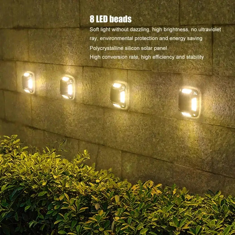 4PCS 8 LED Solar Ground Recessed Lights Garden Decor Waterproof Stainless Steel Ground Lights Garden Villa Lawn Outdoor Landscap from PriceLows™