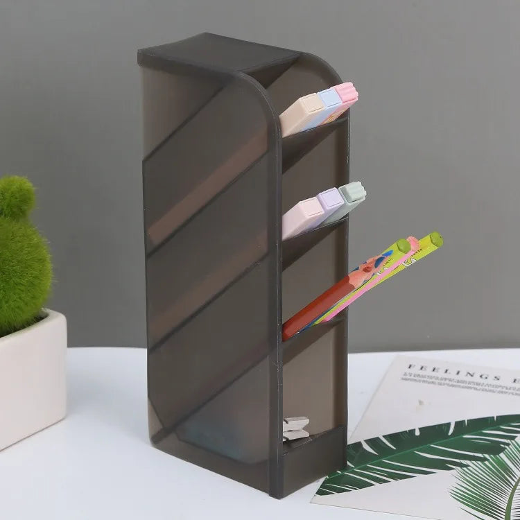 Desk Pen Organizer | Plastic Matte Finish | Square Shape | ZBT02