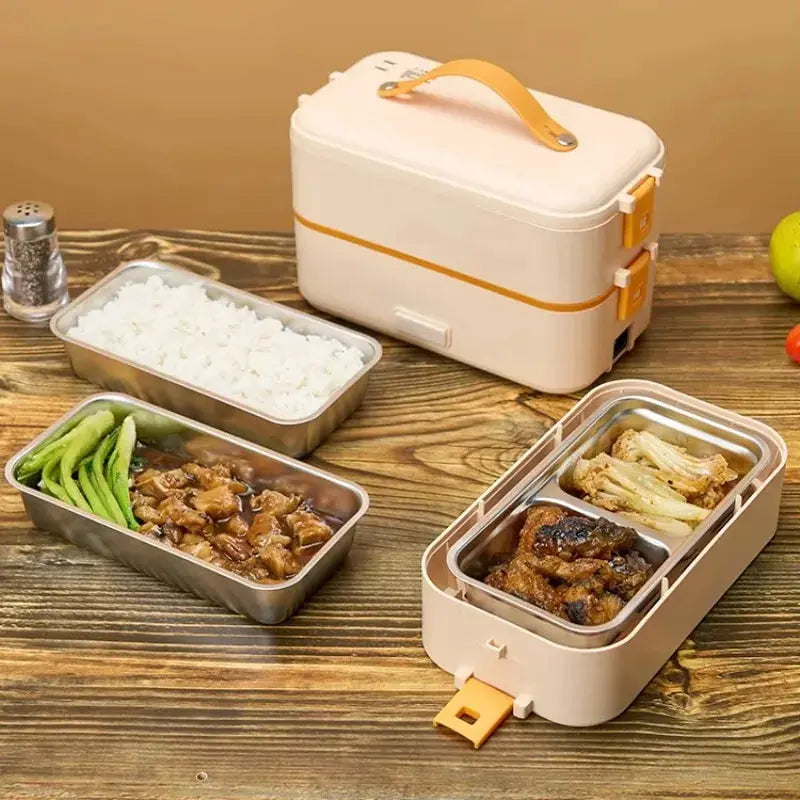 Portable Electric Heating Lunch Box Stainless Steel Food Warmer Electric Lunch Box for Home and Office from PriceLows™