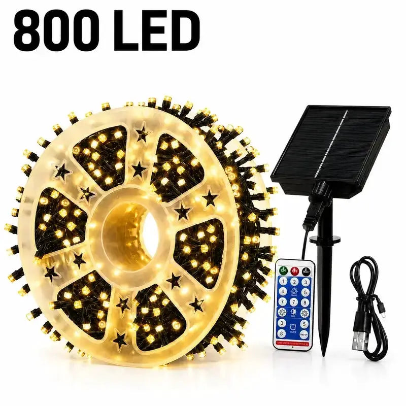 Halloween Solar String Lights | 335 Ft Length | 800 LED Bulbs | With Remote