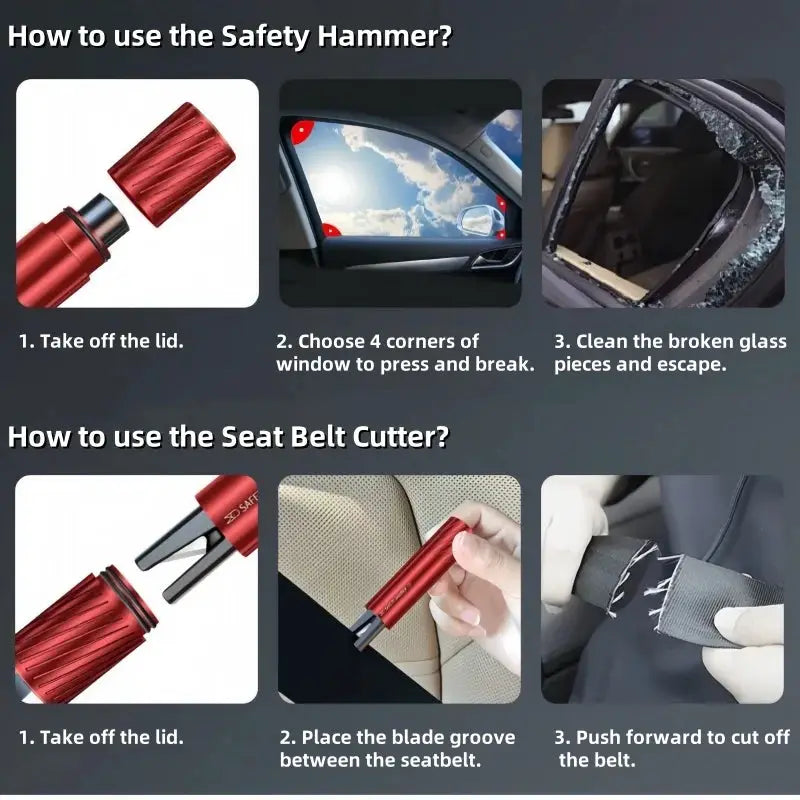 Car Emergency Hammer Cars Rescue Tools Safety Hammer Escape Seat Belt Cutter Lifesaving Auto Windows Glass Breaker Safety Hammer from PriceLows™