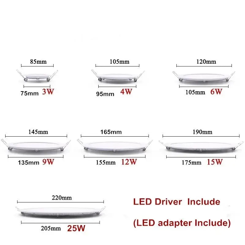 3W-25W Round LED Ceiling Light Recessed Kitchen Bathroom Lamp AC85-265V LED Down Light Warm White/Cool White Free Shipping from PriceLows™