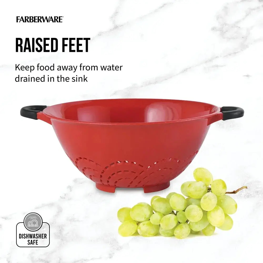 Durable Plastic Colander with Soft Grip Handles Large Perforations Raised Feet Easy Straining and Draining Kitchen Tool from PriceLows™