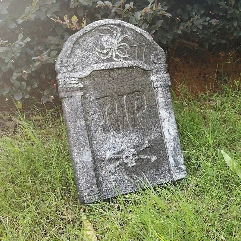 Halloween Foam Tombstone Set | Graveyard Skeleton Props | 4 Pcs Yard Outdoor Decor