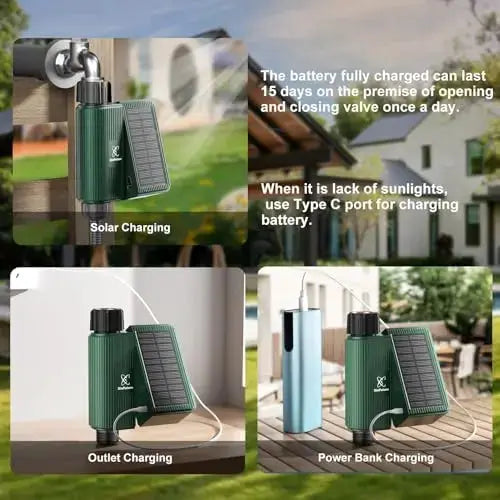 Smart WiFi Solar Sprinkler Timer – App & Voice Control, Rechargeable, Rain Delay, Auto/Manual Watering – Outdoor Garden Irrigati from PriceLows™
