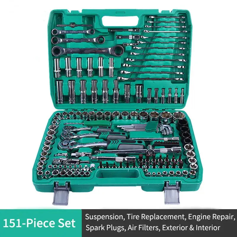 151/46-Piece Automotive Repair Tool Set — Ratchet Torque Wrench & Vehicle Emergency Tool Kit for motorcycle repair tools from PriceLows™
