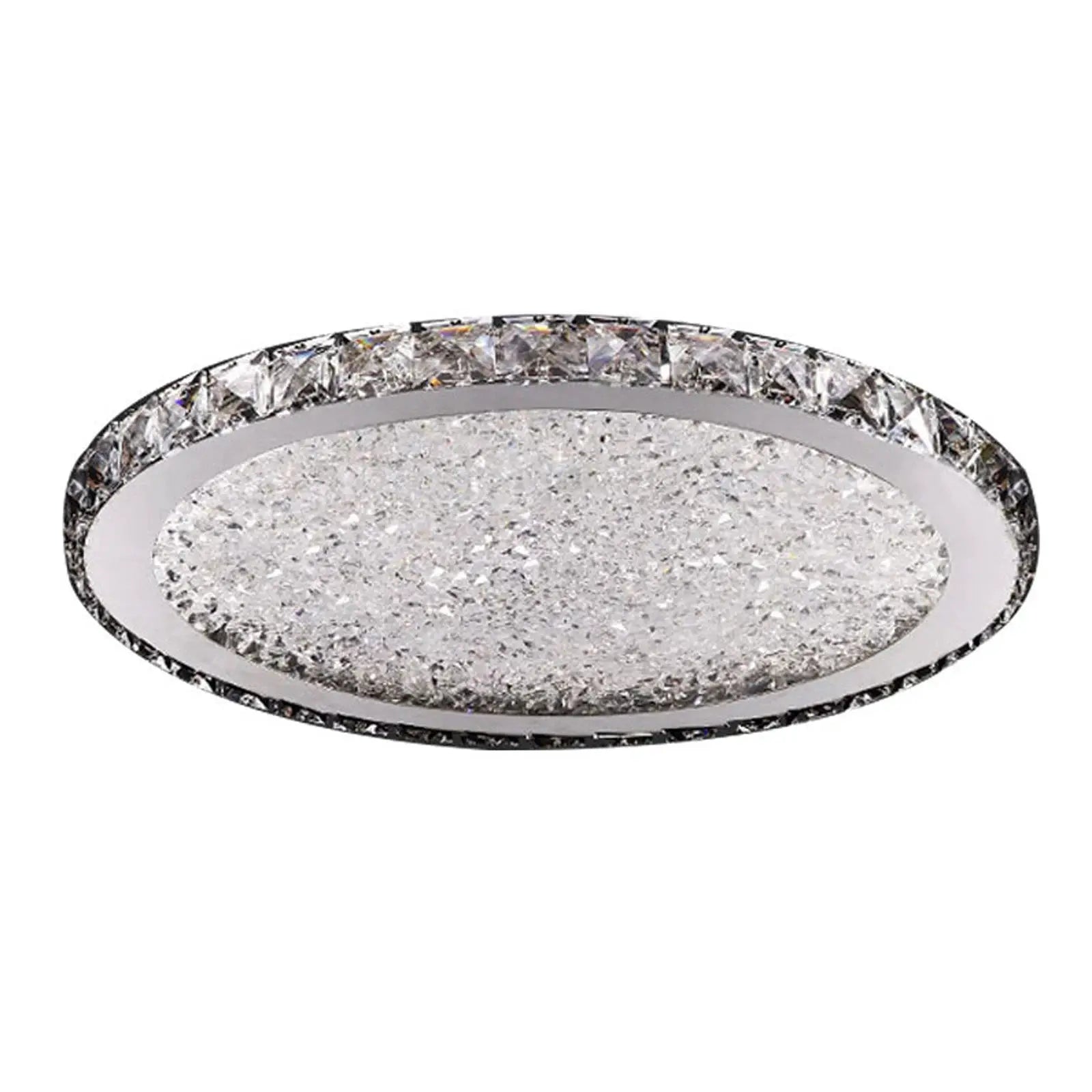 LOYALHEARTD 16" Modern Crystal Ceiling Light Pendant Lamp Luxury Embedded Installation Round LED Chandelier Raindrop Design from PriceLows™