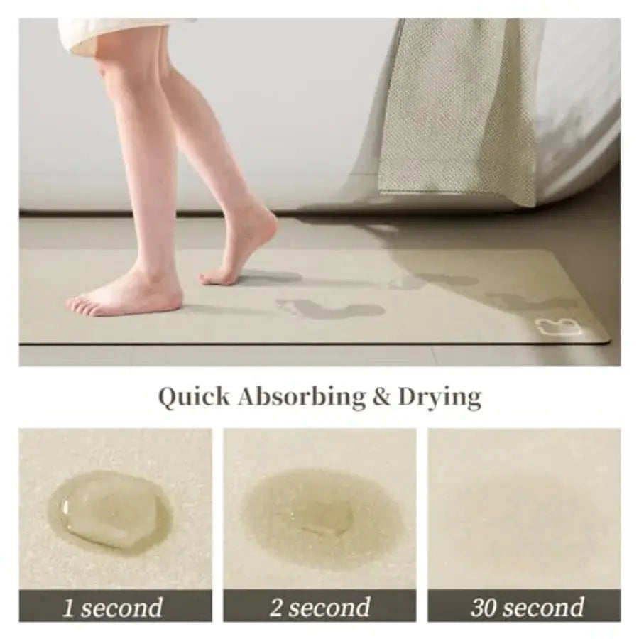 2 Pcs Bathroom Mat Rugs Set - Quick Dry Absorbent Diatomaceous Earth Bath Mat Non-Slip Bathroom Floor Mat with Rubber Backing, from PriceLows™