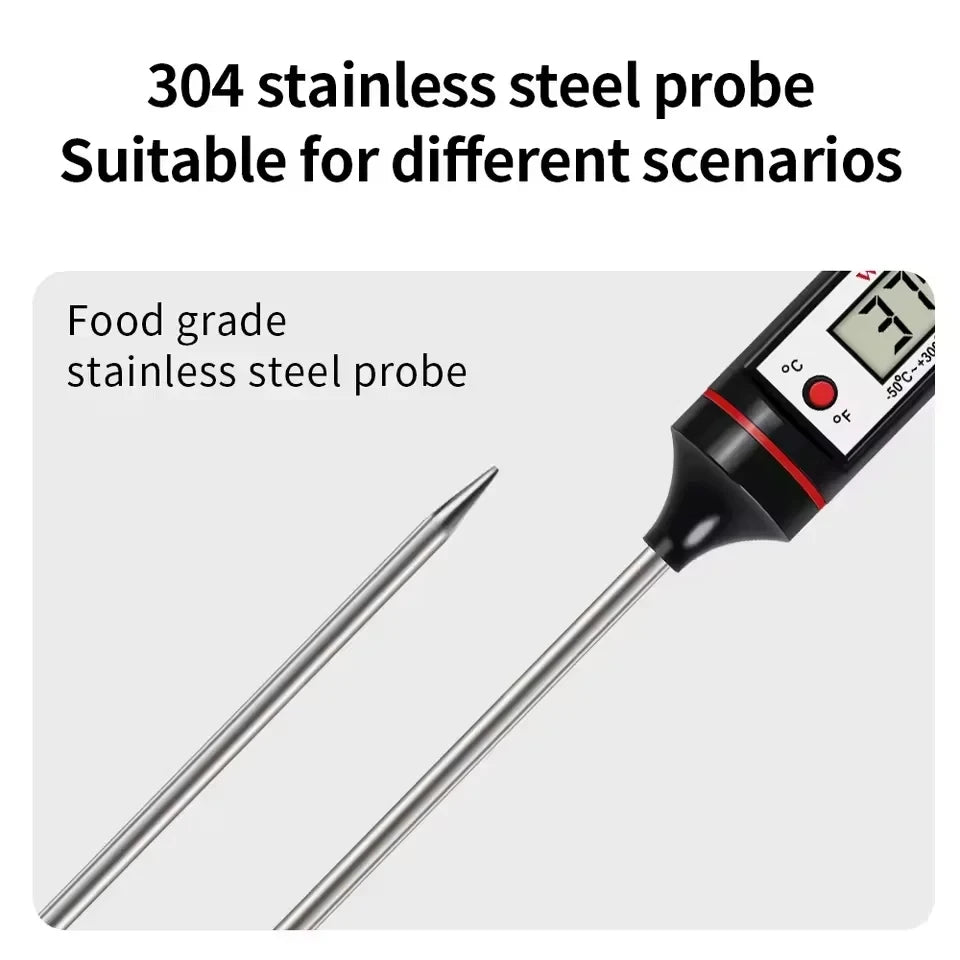 Digital Kitchen Thermometer | Stainless Probe | Meat And Oven Use | One Size