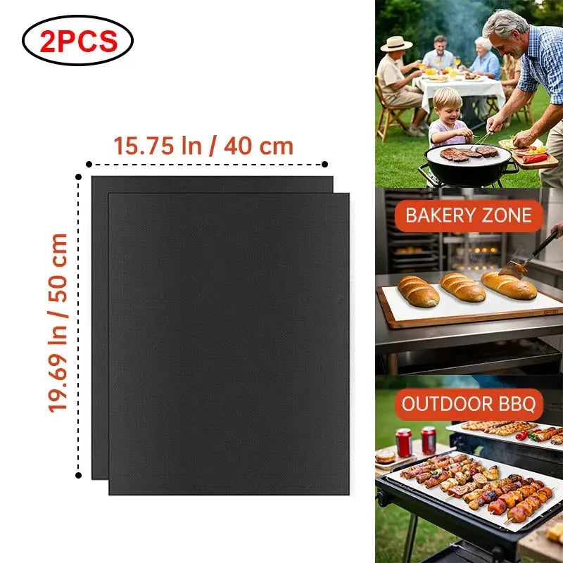 BBQ Grill Mat | Non-Stick | Reusable | Heat Resistant Extra Thick