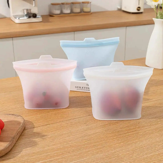 Silicone Food Storage Bags | Reusable Leakproof | Freezer Safe | Stand Up Design