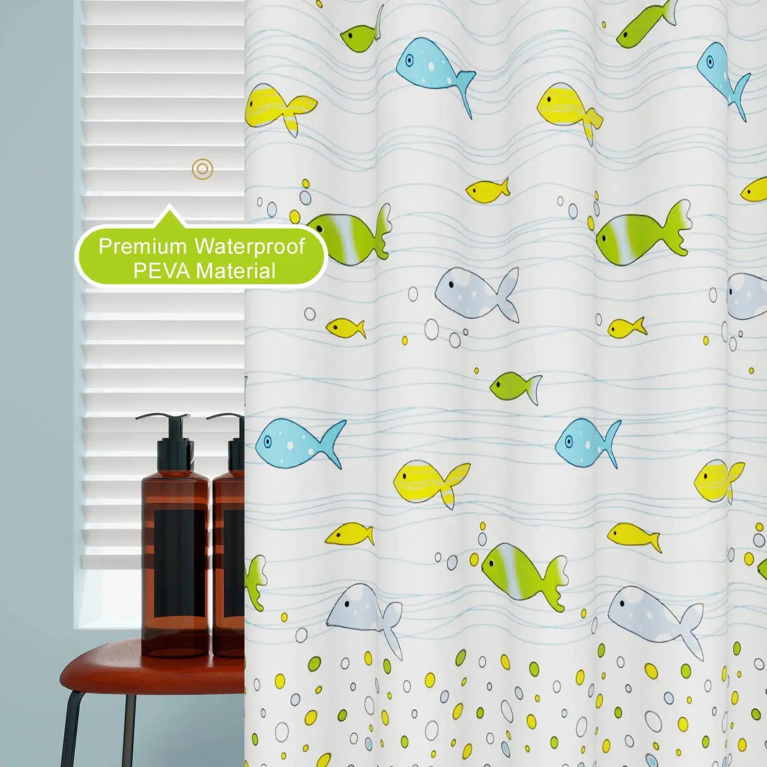 1pc Ocean Cute Tropical Fish Shower Curtain Waterproof PEVA Beach Bathroom Accessories Personalized Design from PriceLows™
