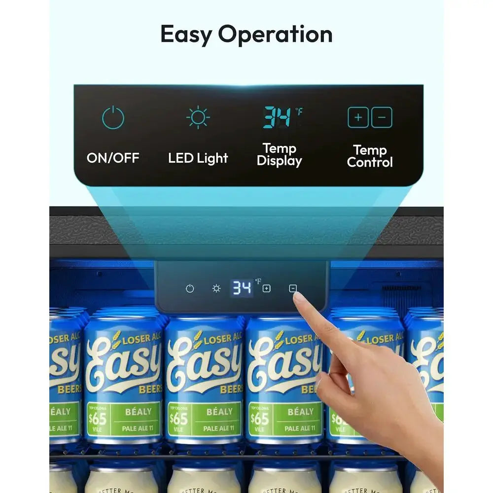 Glass Door Mini Fridge, 128-Can Capacity, Adjustable Shelves for Beverages, Ideal for Home, Bar, Office, Silver from PriceLows™
