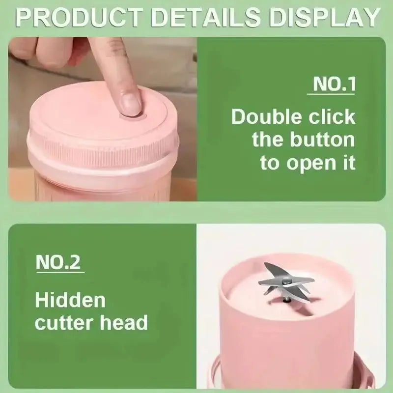 Electric Juicer Cup 6 Blades Blender Milkshake Machine USB Portable Fruit Milk Mixing Tool Mini Fresh Juice Blender from PriceLows™