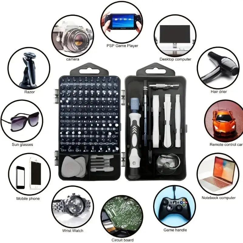 115-in Tool Set Precision Screwdriver Set Mini Repair Tool Kit with Torx Triwing Bits, Repair for Computer, Macbook, Laptop from PriceLows™