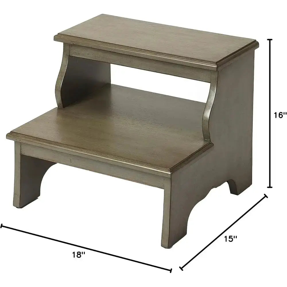 Melrose Wood Step Stool - Gray from PriceLows™