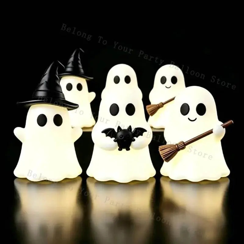 Luminous Ghost Figurines | Solid Silicone | Mini Glow | Table Decor Set