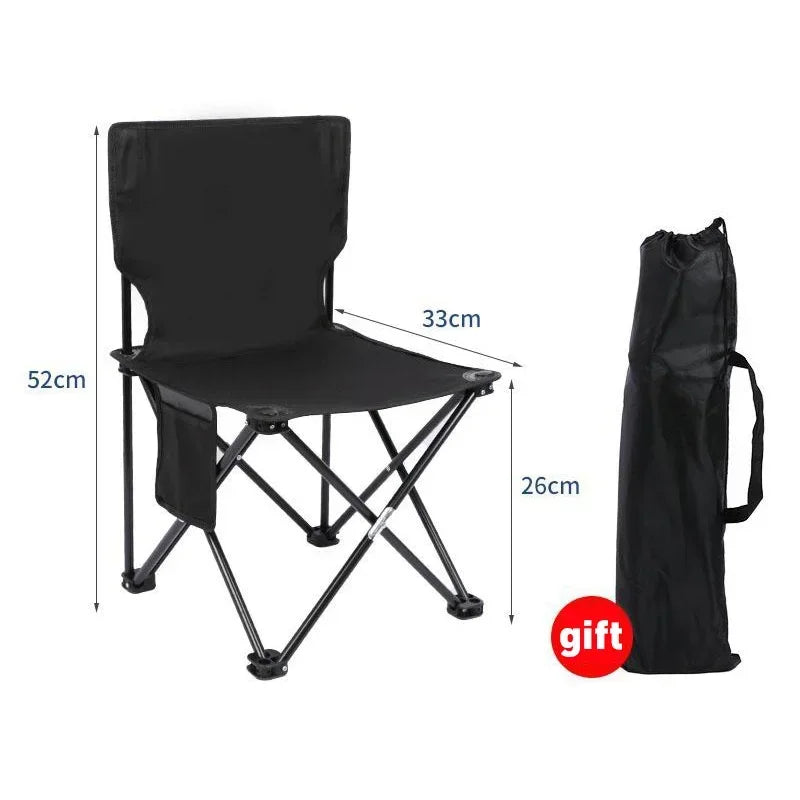 Outdoor Folding Chair | Storage Bag | Lightweight Metal Frame | One Size