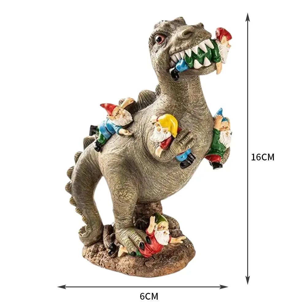 Garden Dinosaur Statues Dwarfs Dinosaur Eating Gnomes Ornaments Handicraft Weatherproof Funny Cute Christmas Party Decor from PriceLows™