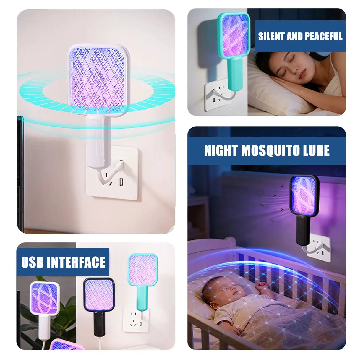 BOLTIFY USB Mosquito Swatter Trap Pest Control Electric Shock Mini Mosquito Killer Lamp Portable UV Light Fly Bug Zapper Summer from PriceLows™