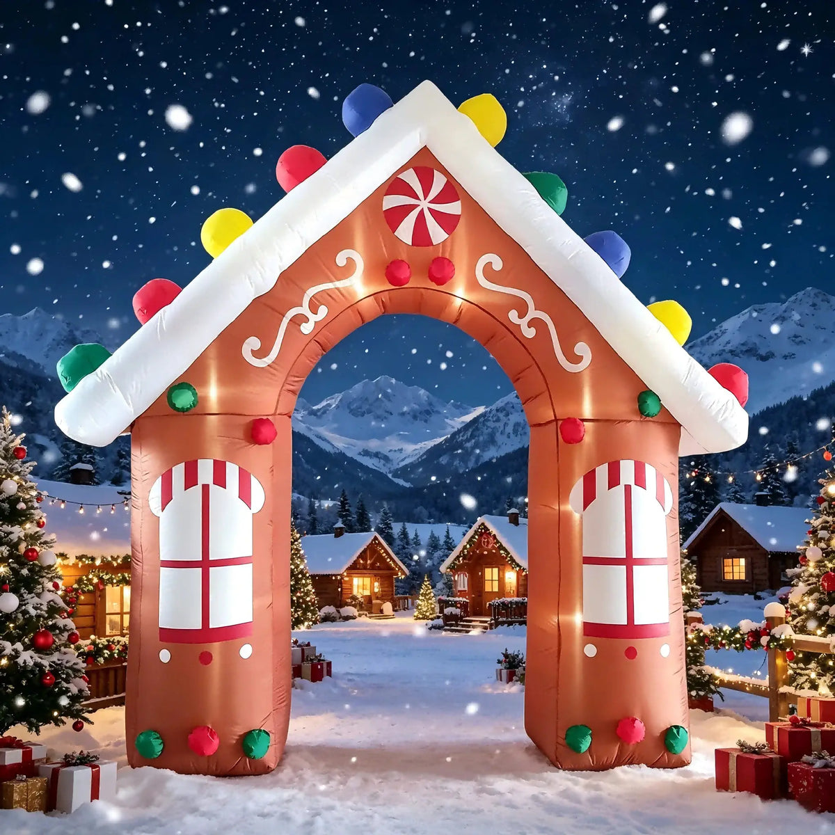 Gingerbread Christmas Arch | 10 Ft | Built In Led | Outdoor Ready