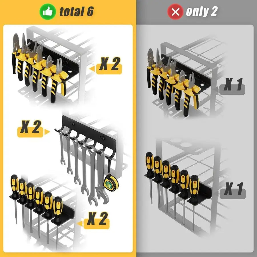 49.4 Large Power Tool Organizer Wall Mount, 4Tier Tool Storage Rack with 12 Drill Holders, 600LBS Load Heavy Duty Cordless Tool from PriceLows™