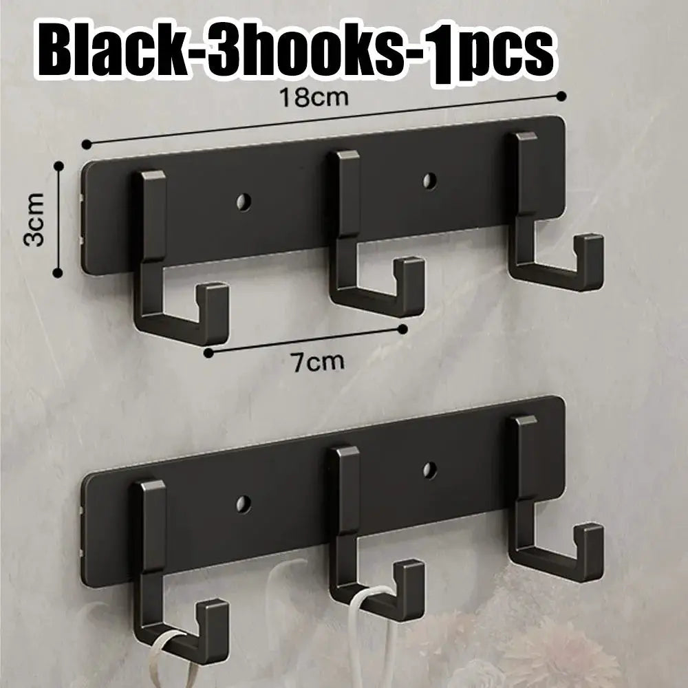 Kitchen space aluminum punch-free hooks are easy to install kitchen utensils storage hooks bathroom bathrobe towel hangers from PriceLows™