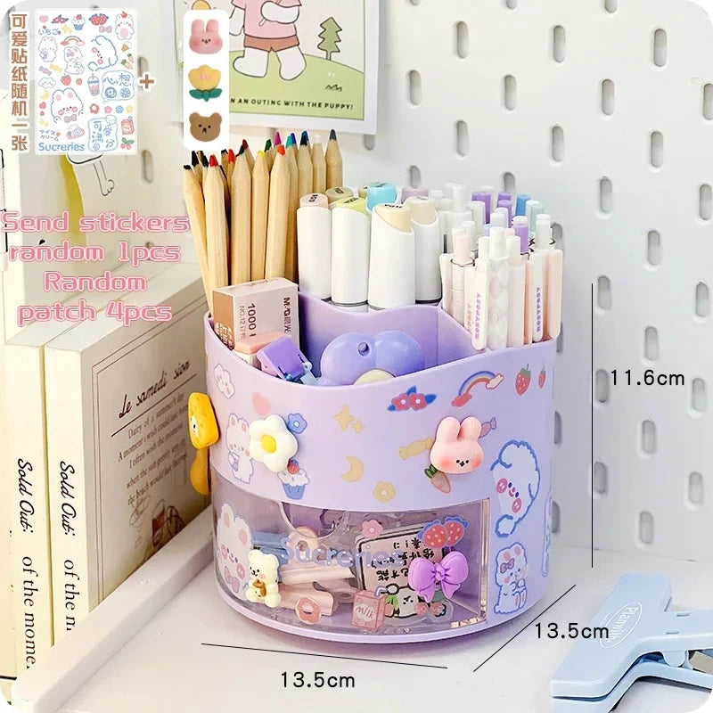 Pen Holder | Rotating Desk Organizer | Plastic | One Size