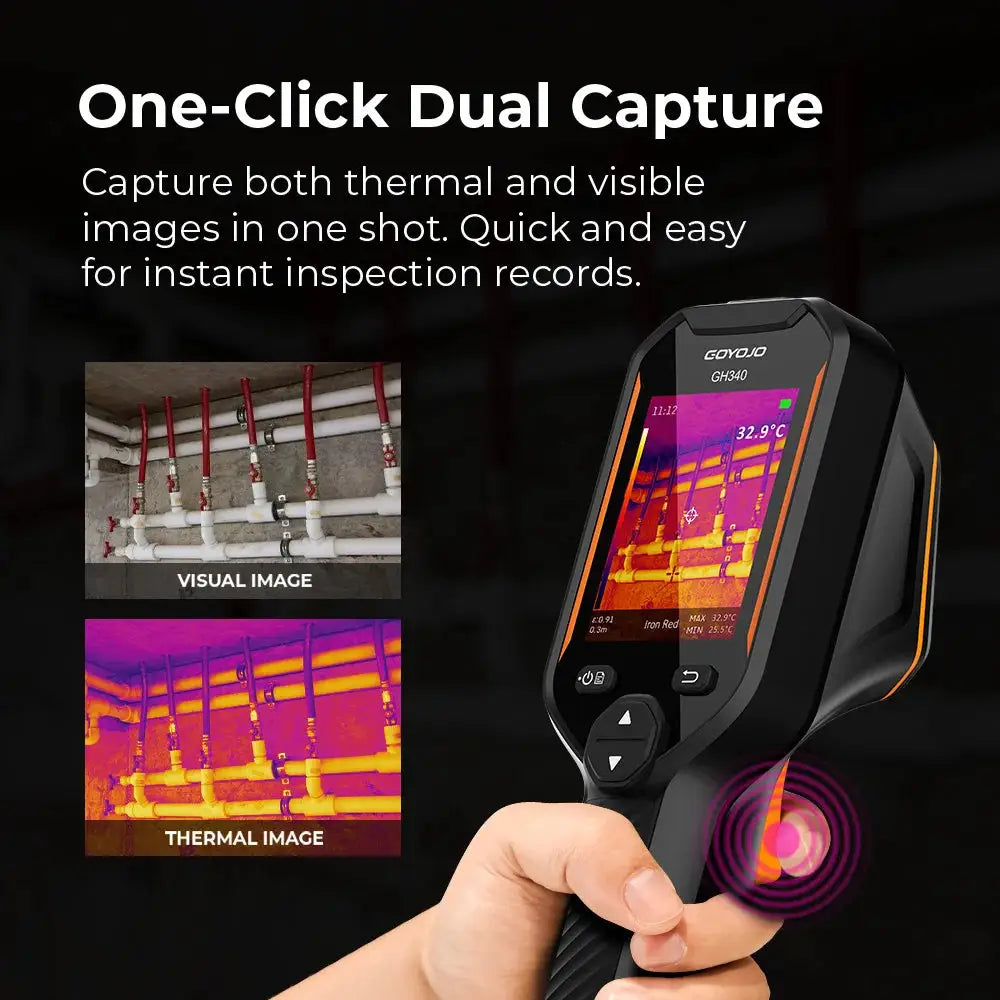 256x192 Handheld Thermal Imager Repair Detector Inspection Tool 25hz Visible Light Dual-Light Fusion Infrared Thermometer Camera from PriceLows™