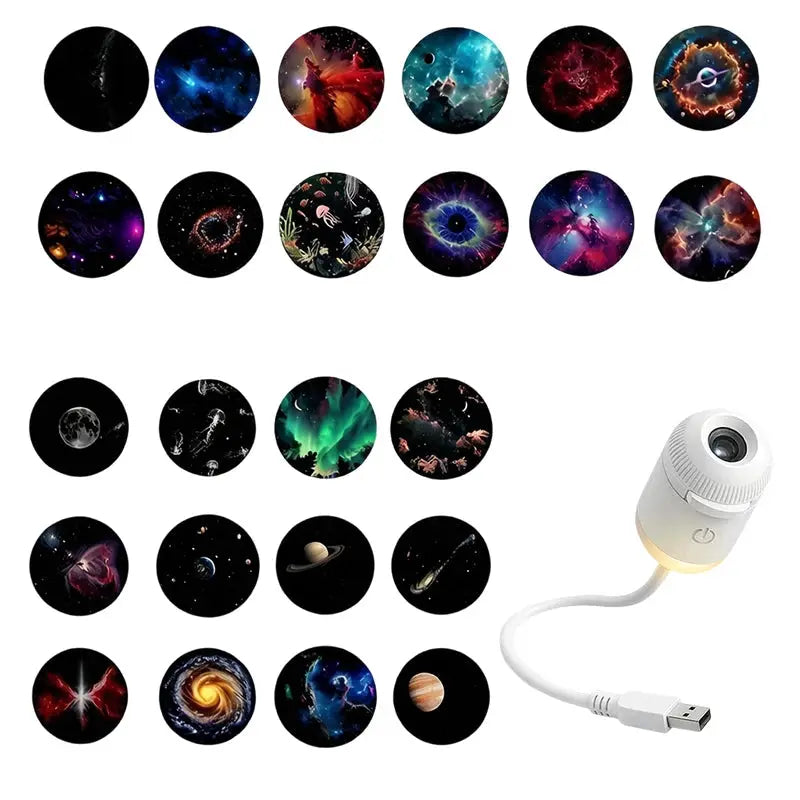 Galaxy Star Projector | Mini LED Night Light | Two In One Design