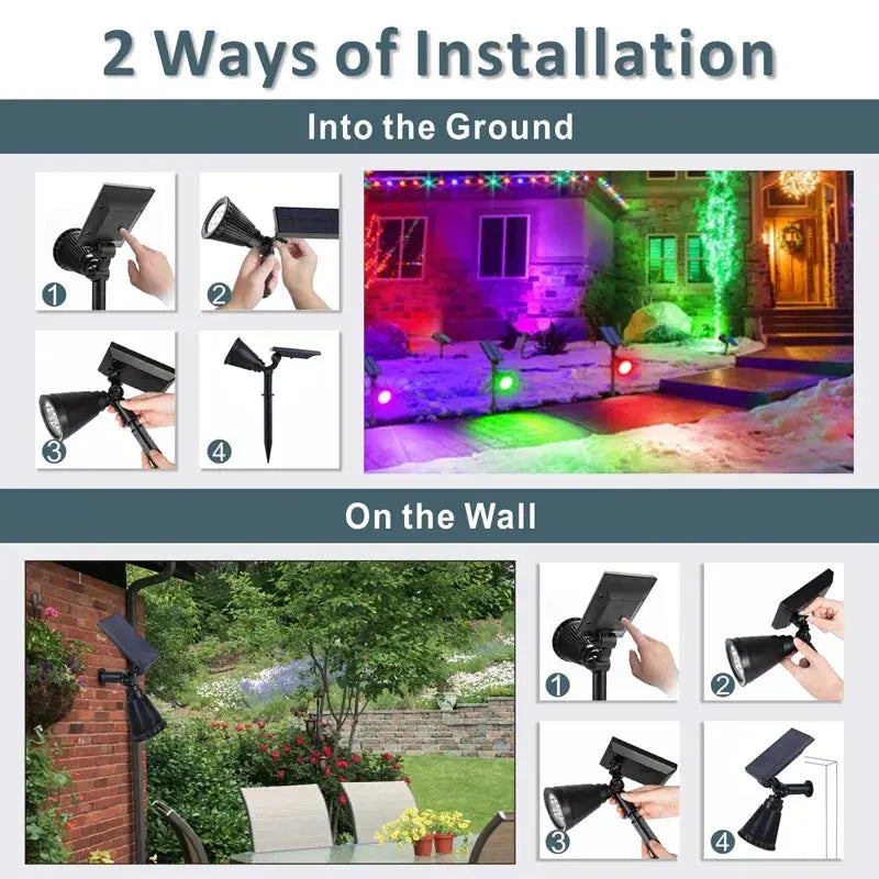 Outdoor Solar Lights Home Garden Patio Walkway Lawn Waterproof 7Led Solar Lamp Spotlight Decoration Energy Yard Lantern Lighting from PriceLows™