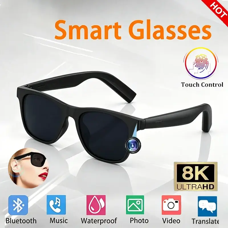 Smart Glasses | 8K Camera | AI Translator with Touch Control | One Size