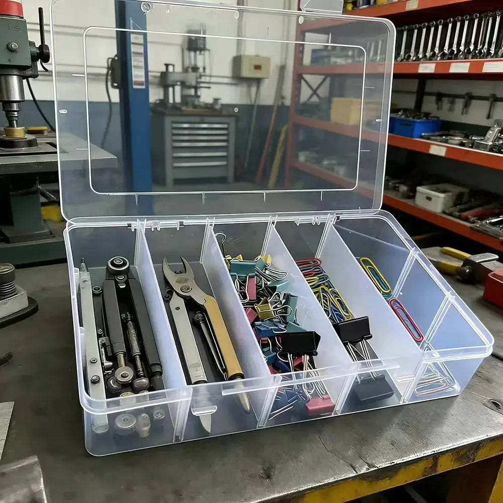 Hardware tool storage box, 5-compartment transparent tool organizer box, screw and accessory sorting box, household screw and wr from PriceLows™