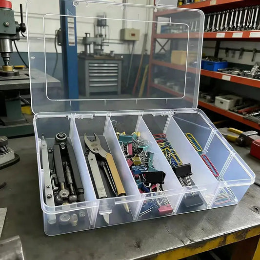 Hardware tool storage box, 5-compartment transparent tool organizer box, screw and accessory sorting box, household screw and wr from PriceLows™